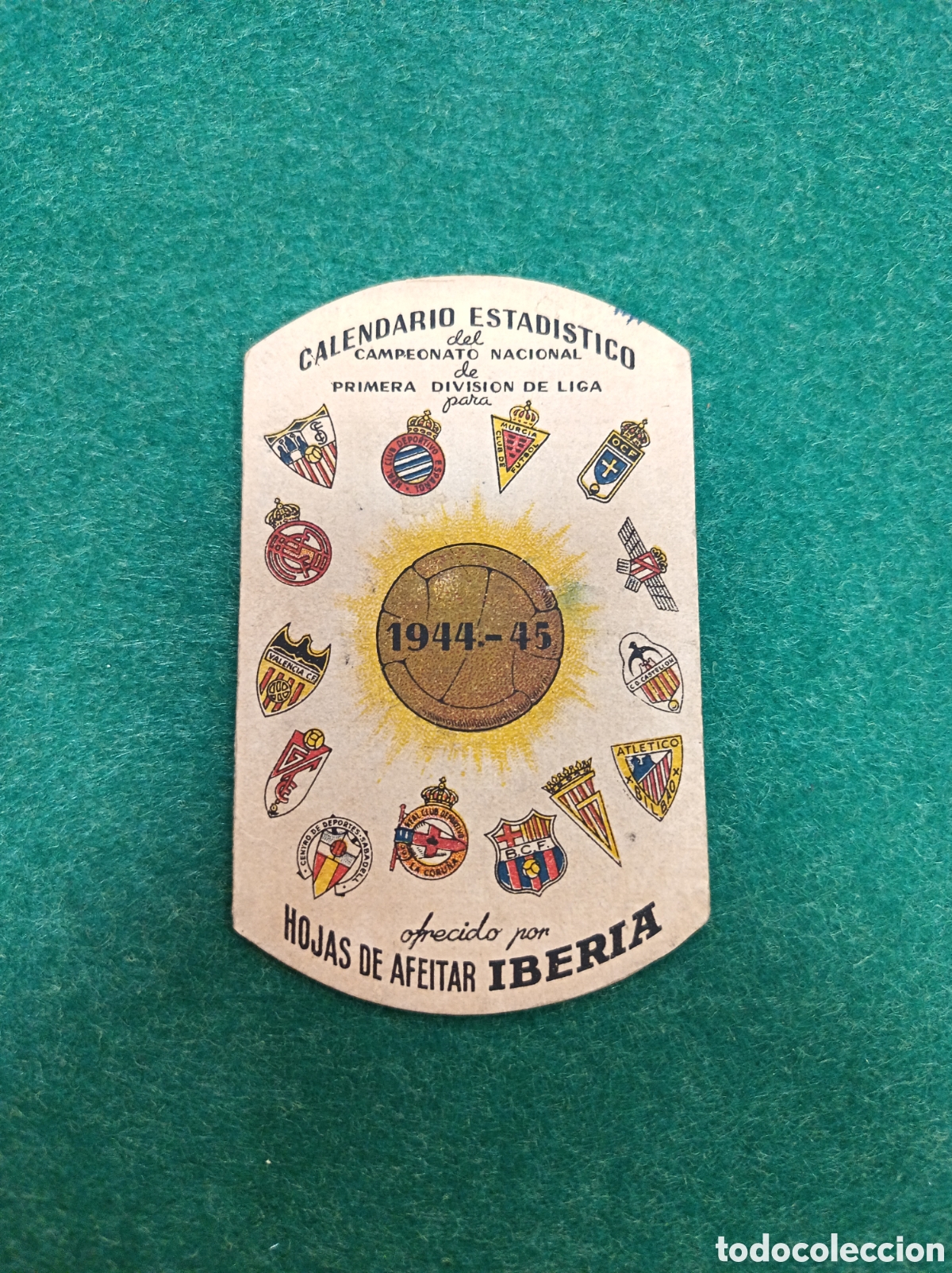 Coleccionismo deportivo: Calendario Estadistico del campeonato nacional 1944 45. Publicidad Iberia