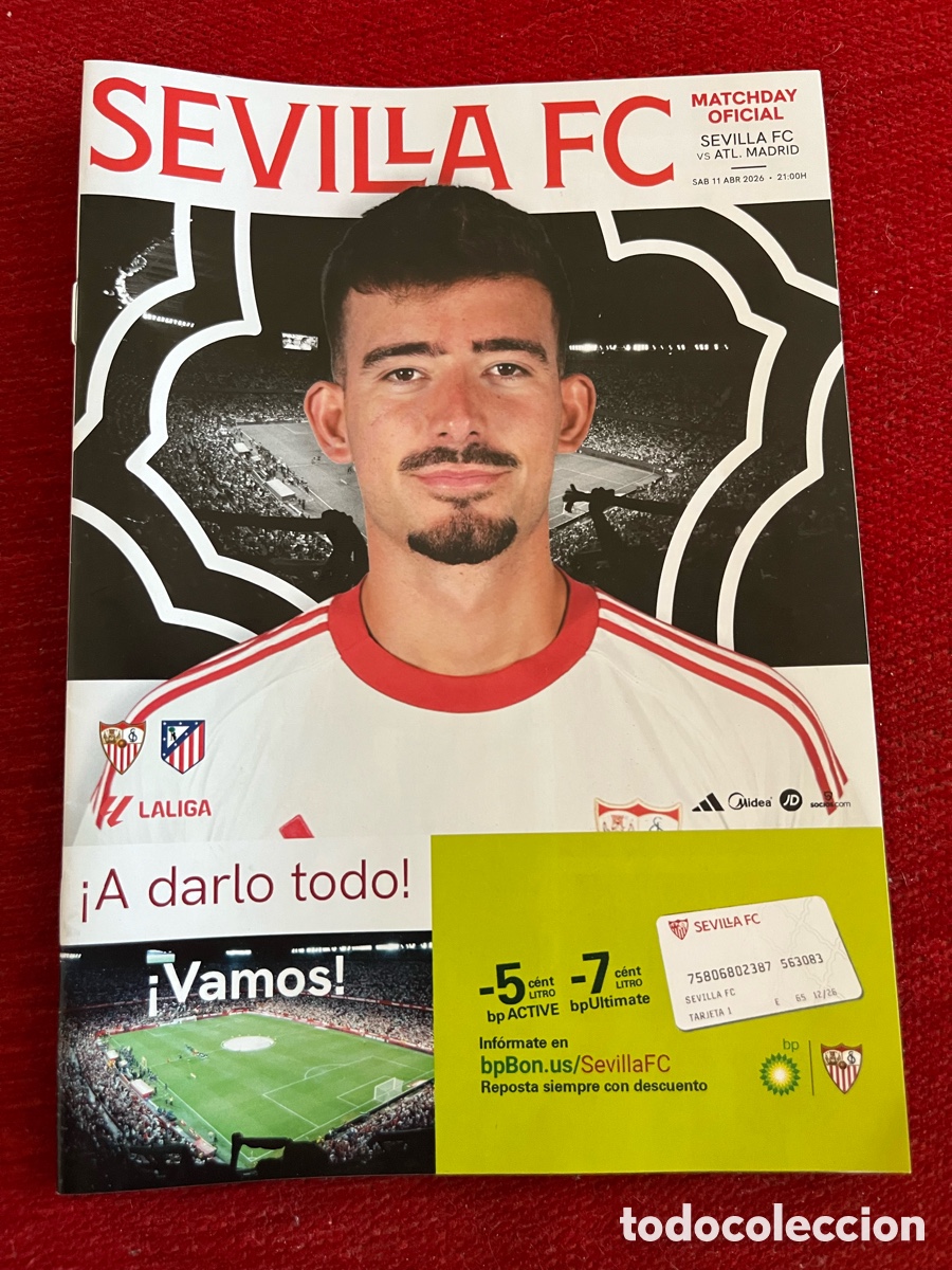 Coleccionismo deportivo: PROGRAMA OFICIAL SEVILLA 2-1 ATLETICO MADRID TEMPORADA 2025 2026 DEBUT BELAID MARTINEZ BO&Ntilde;AR GOL