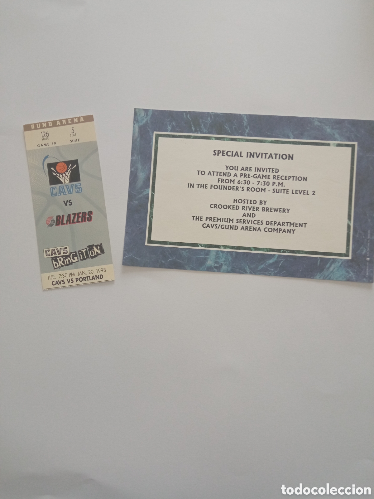 Coleccionismo deportivo: Entrada + Invitaci&oacute;n VIP NBA 1998