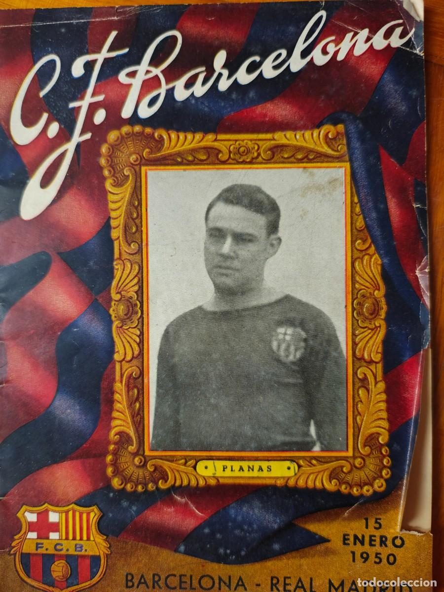 Coleccionismo deportivo: Programa oficial Real Madrid&ndash;FC Barcelona 1949 con firmas/aut&oacute;grafos &ndash; Las Corts