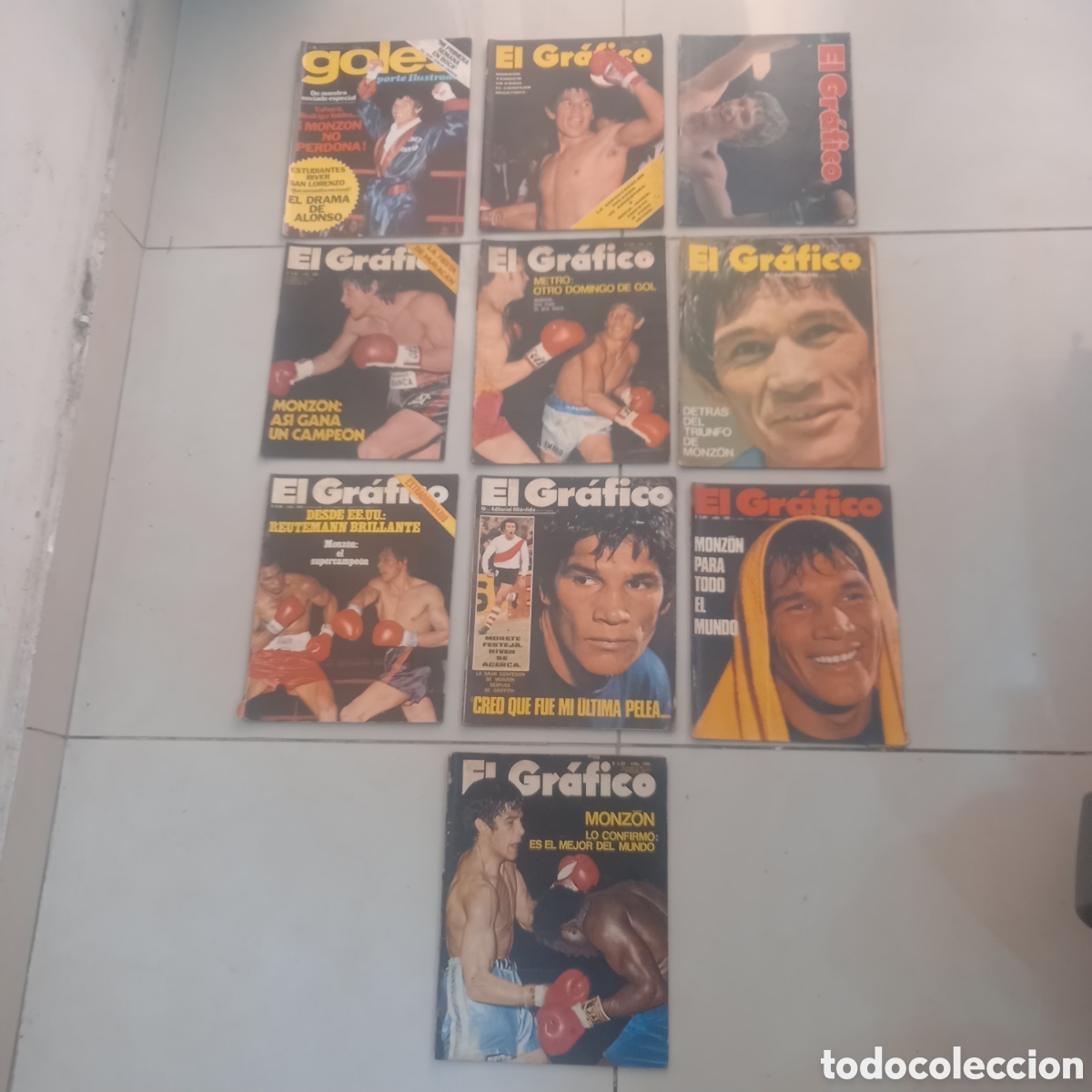 Coleccionismo deportivo: Lote de 10 Revistas El Gr&aacute;fico Portada Carlos Roque Monzon boxeador profesional argentino