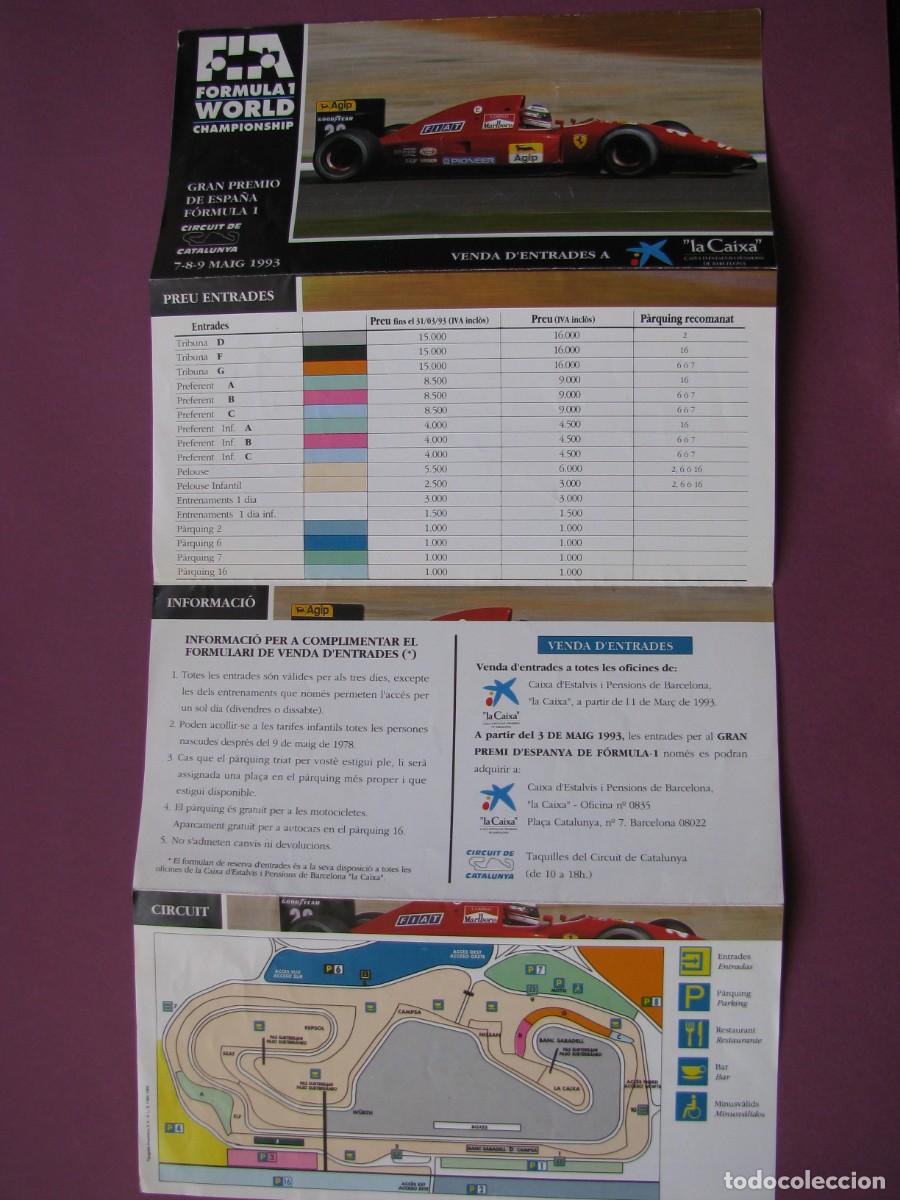 Coleccionismo deportivo: FOLLETO, PROGRAMA DE FORMULA 1. GRAN PREMIO DE ESPA&Ntilde;A, CIRCUIT DE CATALUNYA MAYO 1993. - Foto 2