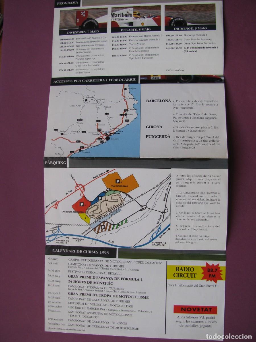 Coleccionismo deportivo: FOLLETO, PROGRAMA DE FORMULA 1. GRAN PREMIO DE ESPA&Ntilde;A, CIRCUIT DE CATALUNYA MAYO 1993. - Foto 3