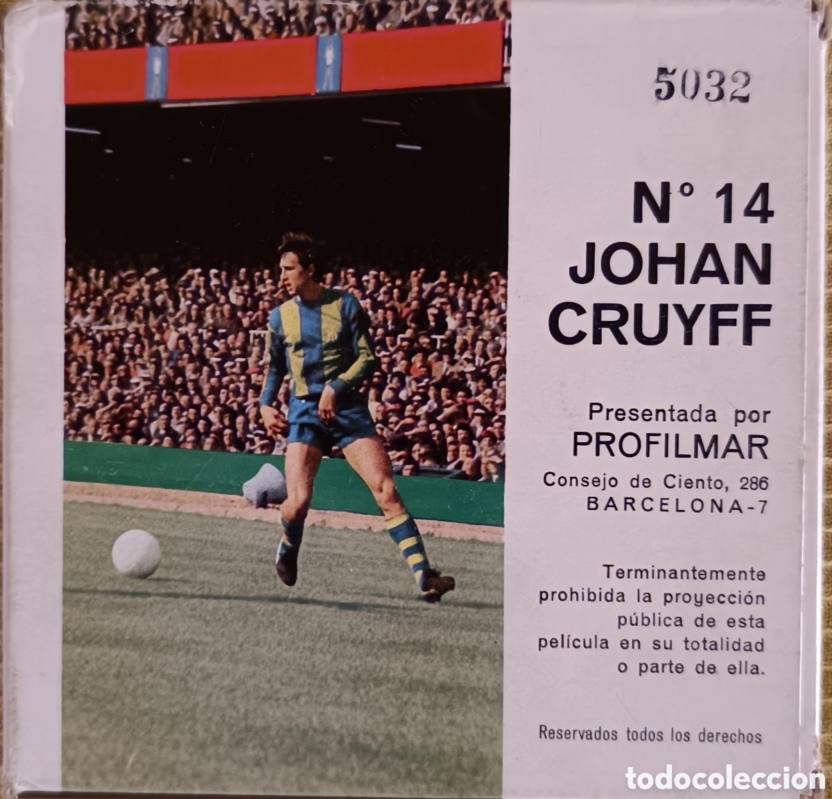 Coleccionismo deportivo: Pel&iacute;cula super 8 Cruyff n&uacute;mero 14 - Foto 2
