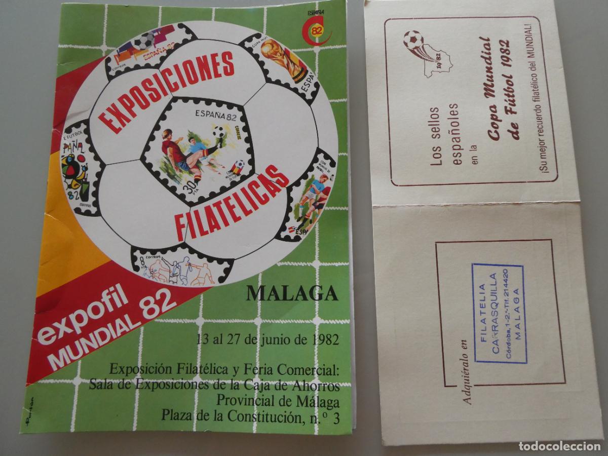 Coleccionismo deportivo: DOCUMENTOS FILAT&Eacute;LICOS SELLOS MUNDIAL 82 1982 M&Aacute;LAGA. EXPOFIL EXPOSICIONES FILAT&Eacute;LICAS. 50GR