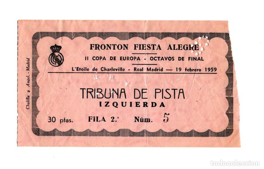 Sports collectibles: ENTRADA HIST&Oacute;RICA REAL MADRID BALONCESTO 1959 - II COPA DE EUROPA.