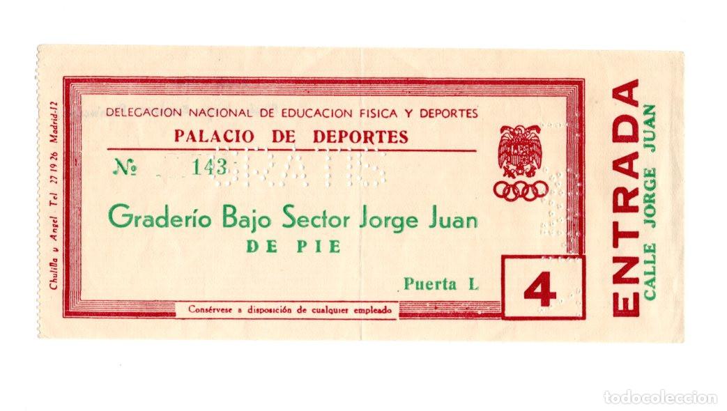 Collezionismo sportivo: ENTRADA PALACIO DE DEPORTES MADRID 1961, FINALES JUEGOS ESCOLARES PROVINCIALES, TROQUELADA GRATIS.