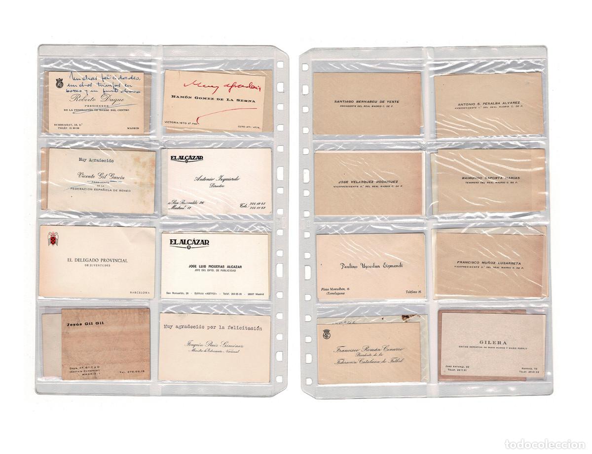 Sports collectibles: COLECCI&Oacute;N TARJETAS VISITA, REAL MADRID, SANTIAGO BERNAB&Eacute;U, JES&Uacute;S GIL GIL.