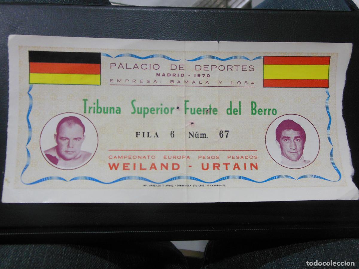 Sports collectibles: ENTRADA DE BOXEO 1970 CAMPEONATO DE EUROPA WEILAND ALEMANIA - URTAIN ESPA&Ntilde;A MADRID TICKET CYNAR