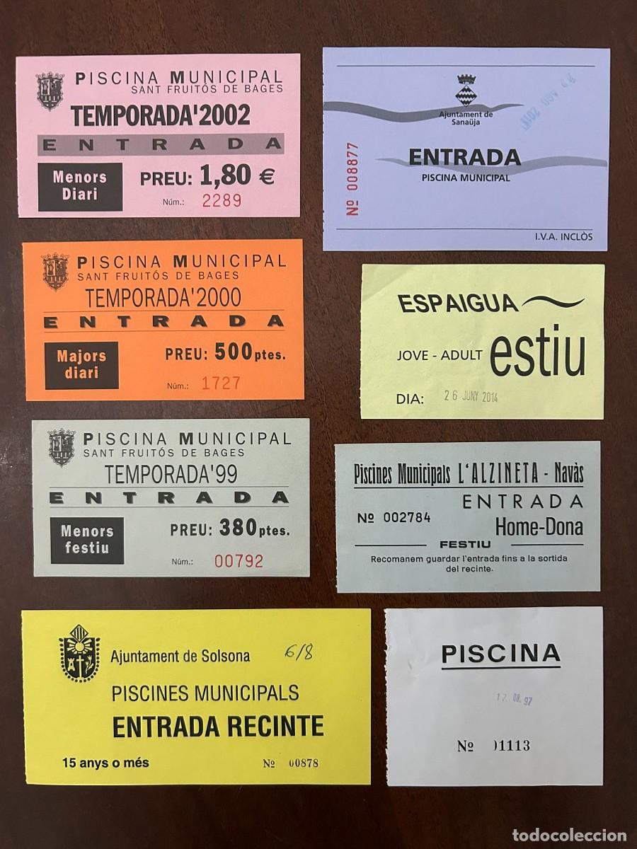 Sammelleidenschaft Sport: LOTE DE 8 ENTRADAS DE PISCINAS - SOLSONA - NAV&Agrave;S - SANA&Uuml;JA - SANT FRUIT&Oacute;S DE BAGES ...