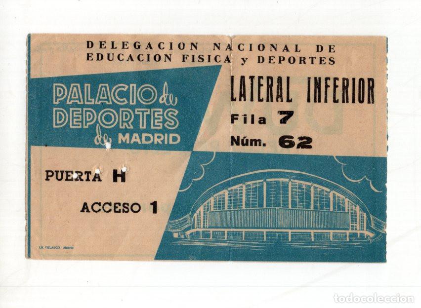 Collectionnisme sportif: ENTRADA ORIGINAL DE LA JORNADA INAUGURAL DEL PALACIO DE DEPORTES DE MADRID (25-02-1960).