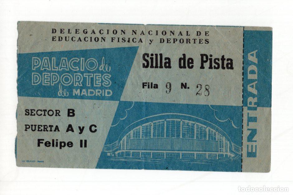 Colecionismo desportivo: ENTRADA PALACIO DEPORTES MADRID 1960. INAUGURACI&Oacute;N OFICIAL, DELEGACI&Oacute;N NACIONAL DE DEPORTES.