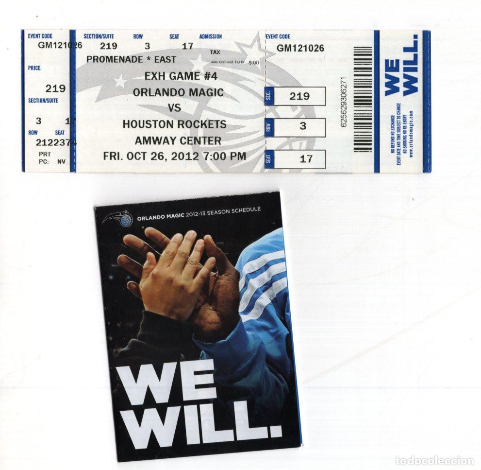 Collezionismo sportivo: ENTRADA Y FOLLETO NBA 2012: ORLANDO MAGIC VS HOUSTON ROCKETS. AMWAY CENTER. BALONCESTO, BASKET.