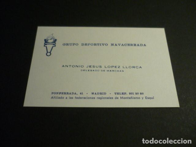 Coleccionismo deportivo: CLUB DEPORTIVO NAVACERRADA MONTA&Ntilde;ISMO TARJETA DELEGADO DE MARCHAS
