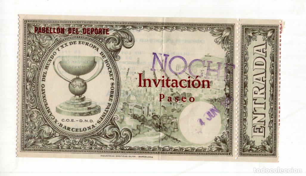 Colecionismo desportivo: INVITACI&Oacute;N ORIGINAL DEL MUNDIAL DE HOCKEY SOBRE PATINES (BARCELONA, 1954). PIEZA HIST&Oacute;RICA