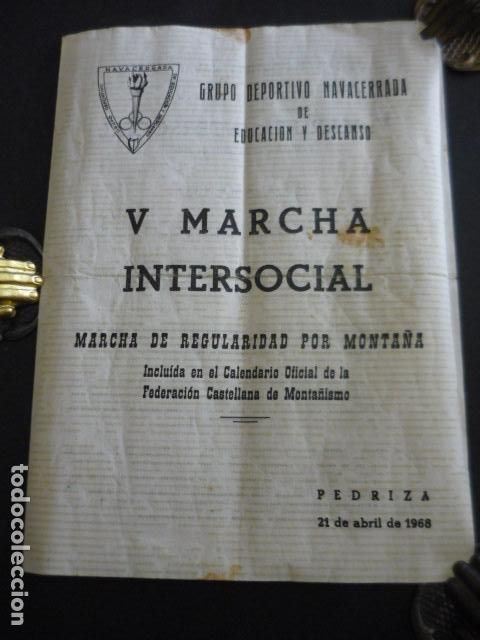 Coleccionismo deportivo: PEDRIZA MANZANARES MADRID MONTA&Ntilde;ISMO GRUPO DEPORTIVO NAVACERRADA MARCHA INTERSOCIAL PROGRAMA FIRMAS