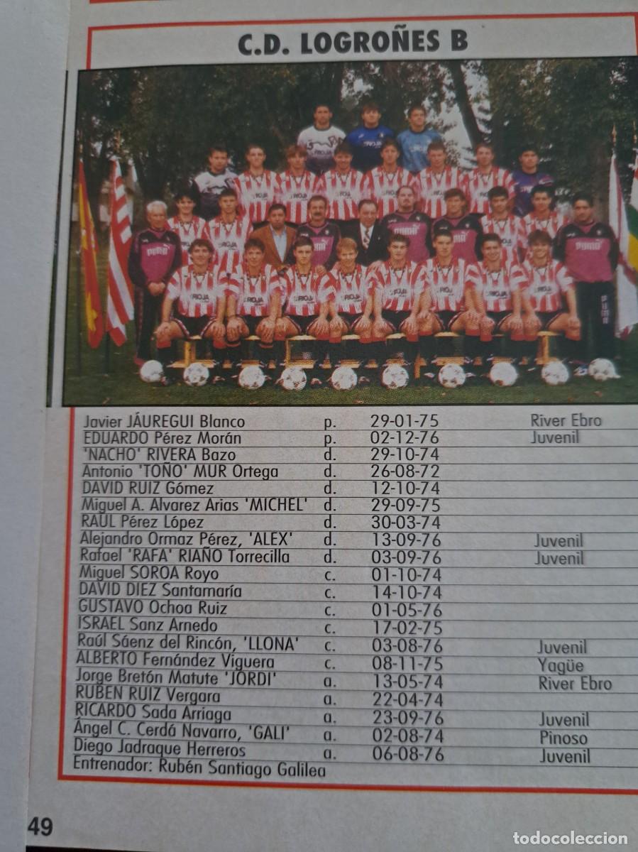 Coleccionismo deportivo: Foto plantilla y jugadores Don Bal&oacute;n 1995-96. CD Logro&ntilde;es B