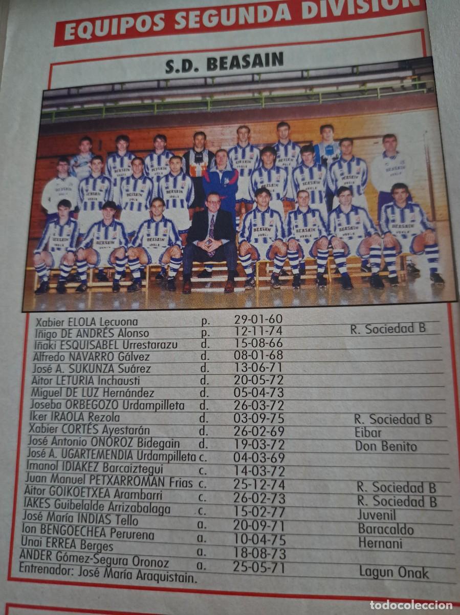 Coleccionismo deportivo: Foto plantilla y jugadores Don Bal&oacute;n 1995-96. SD Beasain