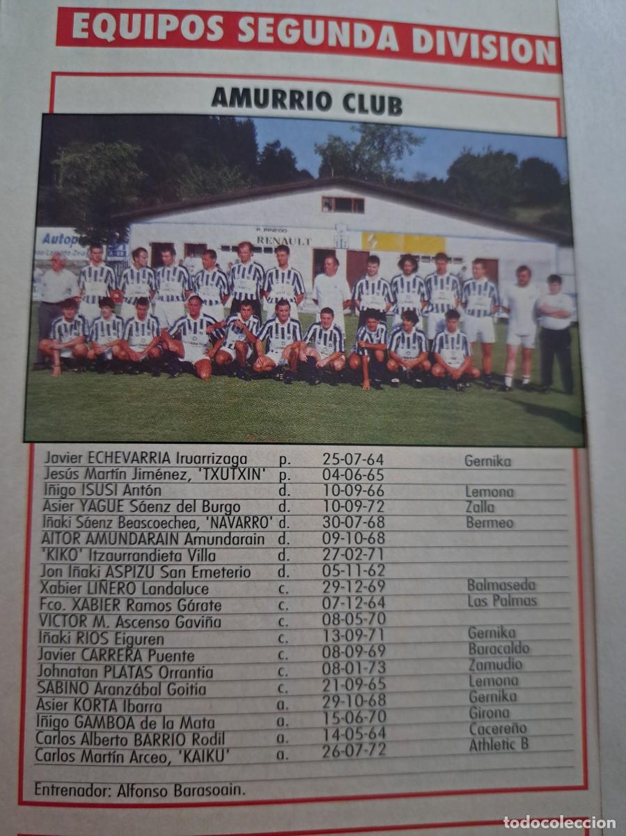 Coleccionismo deportivo: Foto plantilla y jugadores Don Bal&oacute;n 1995-96. Amurrio Club