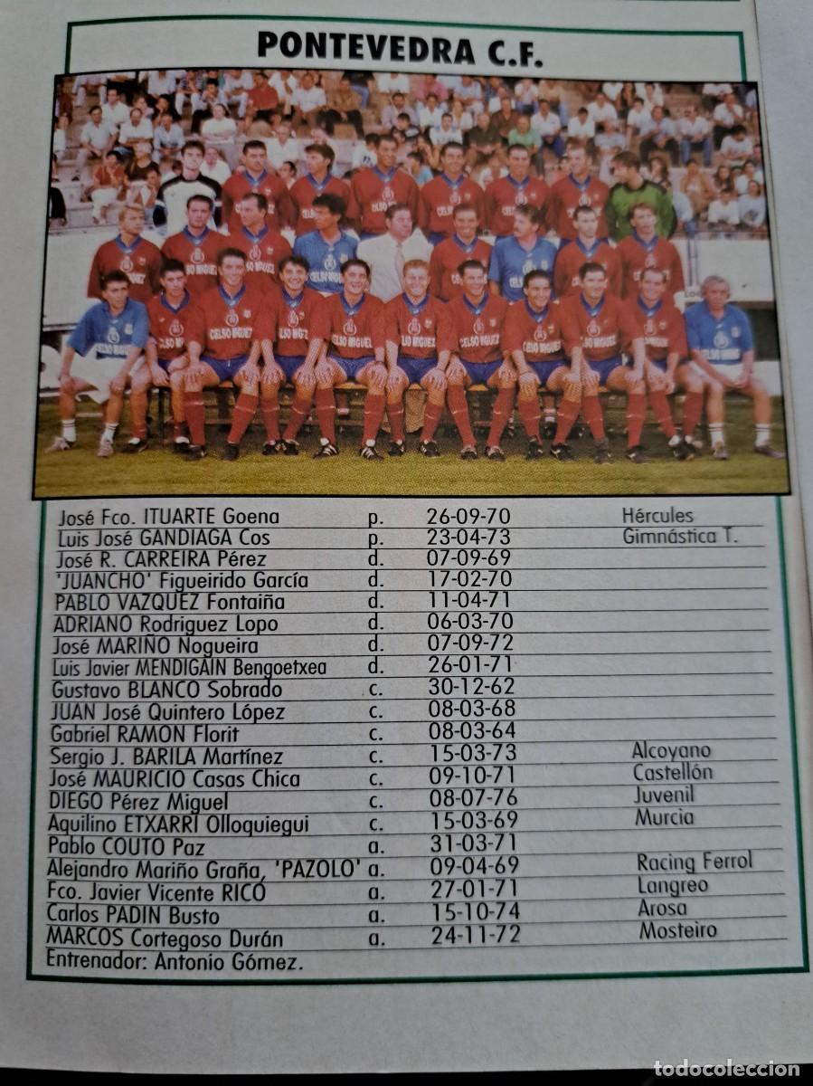 Coleccionismo deportivo: Foto plantilla y jugadores Don Bal&oacute;n 1995-96. PontevedraCF