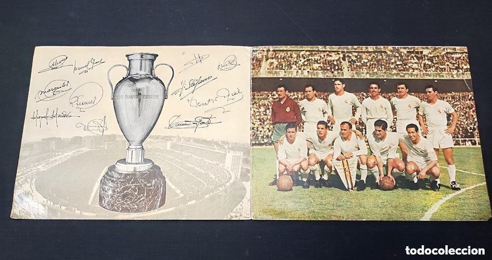 Colecionismo desportivo: Tarjeta de Felicitaci&oacute;n del Real Madrid Junio 1957 Campeon 2 Copa de Europa Junta Directiva