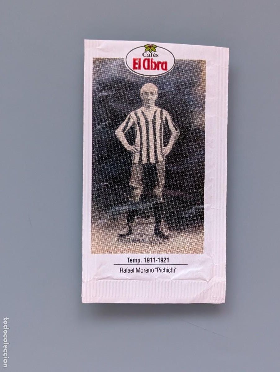 Coleccionismo deportivo: SOBRE AZUCAR RAFAEL MORENO PICHICHI 1911-1921 ATHLETIC CLUB BILBAO VIZCAYA FOOTBALL TOP STAR EL ABRA
