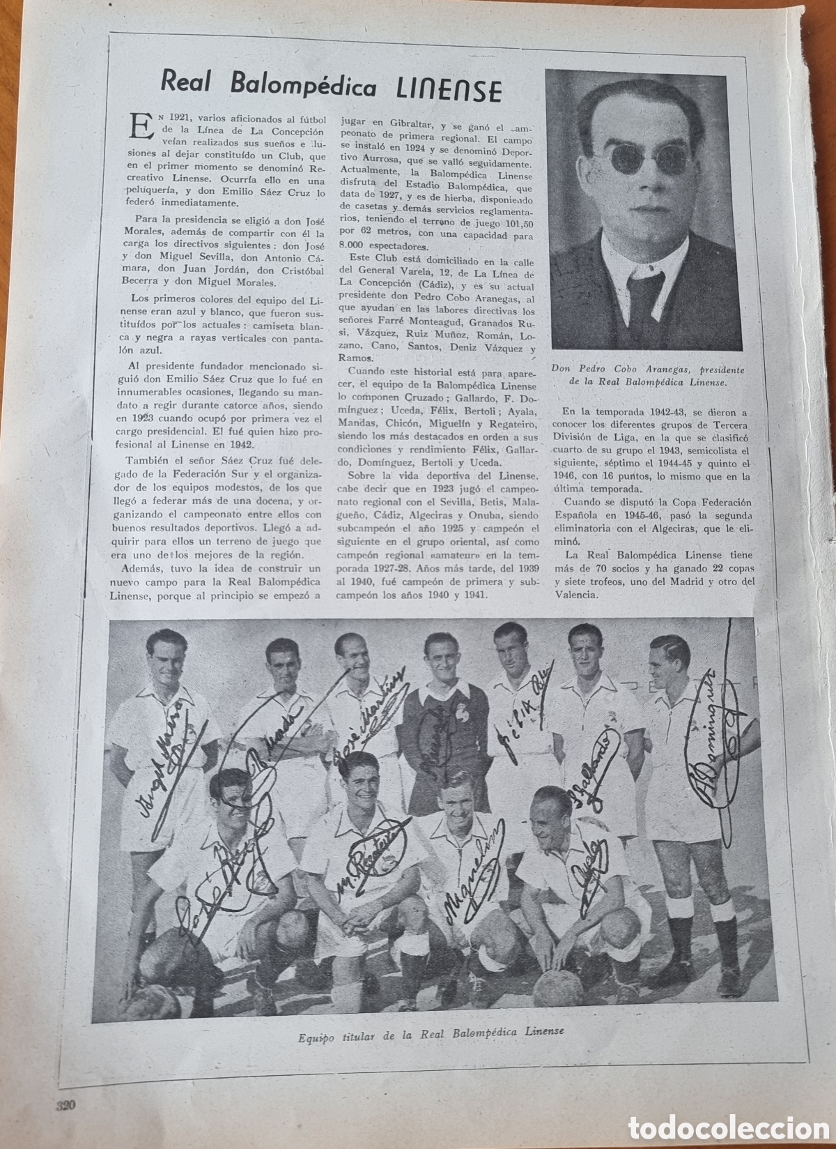 Coleccionismo deportivo: Documento C&aacute;diz C.F. y Balomp&eacute;dica Linense hojas originales - Foto 2