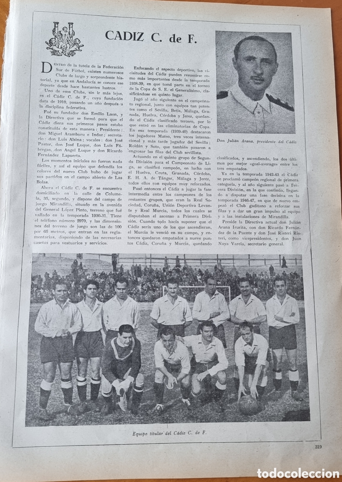 Collezionismo sportivo: Documento C&aacute;diz C.F. y Balomp&eacute;dica Linense hojas originales