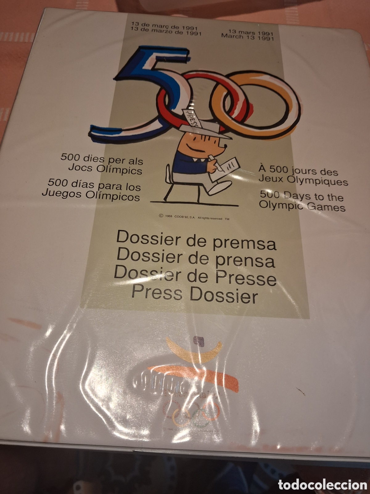 Coleccionismo deportivo: Dossier de prensa 13 de marzo 1991. 500 dias para los juegos ol&iacute;mpicos de Barcelona 92