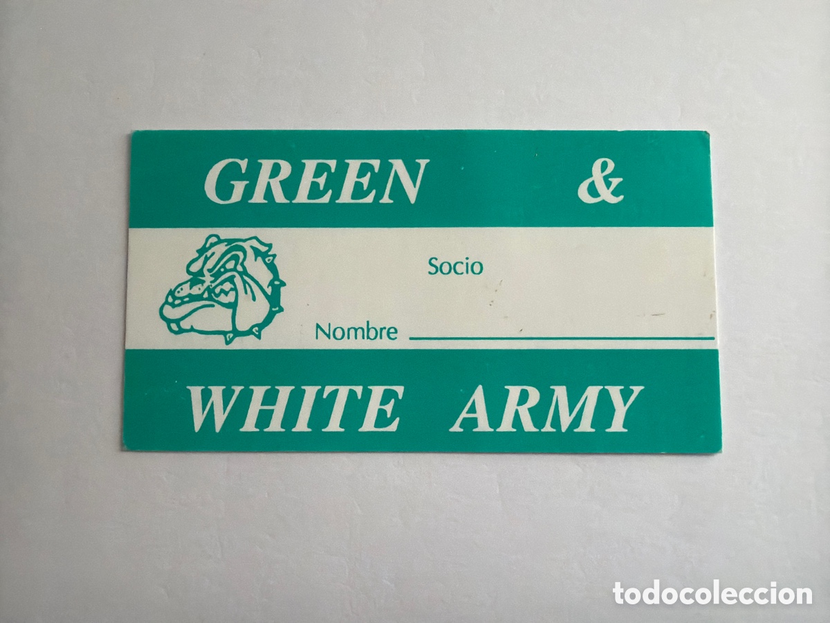 Coleccionismo deportivo: Carnet Ultras C&oacute;rdoba a&ntilde;os 90 Green and White Army ,m&iacute;tico grupo desaparecido
