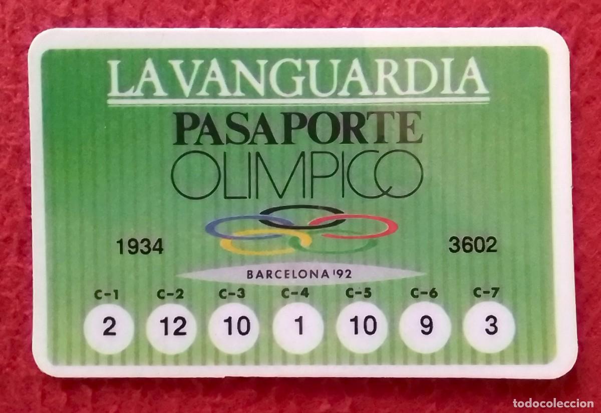 Coleccionismo deportivo: ANTIGUO CARNET TARJETA 1986 PASAPORTE OL&Iacute;MPICO LA VANGUARDIA BARCELONA 1992 92 SORTEO GRUPO NUTREXPA