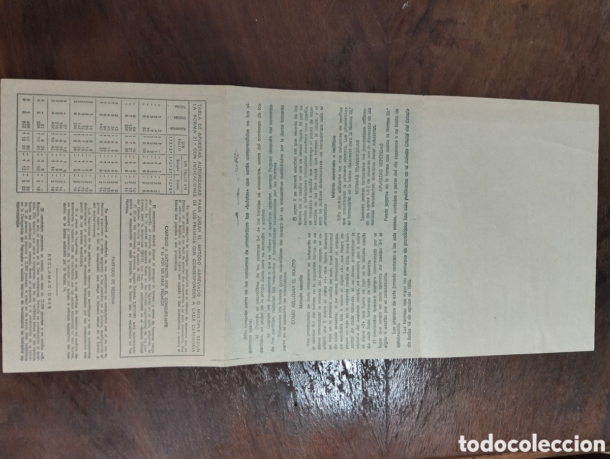 Coleccionismo deportivo: BOLETO QUINIELA 19-12-1982 SIN RELLENAR - COMO NUEVO - Foto 2