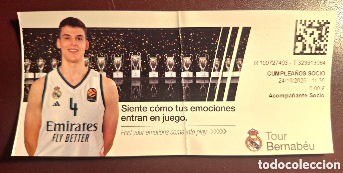 Coleccionismo deportivo: Entrada Tour del Bernab&eacute;u Pradilla