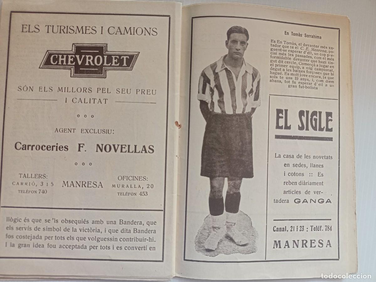 Coleccionismo deportivo: DOCUMENT HOMENATGE ALS EQUIPS DEL CENTRE E.MANRESA PEL SEU INGRES AL GRUP B ANY 1925 - Foto 8
