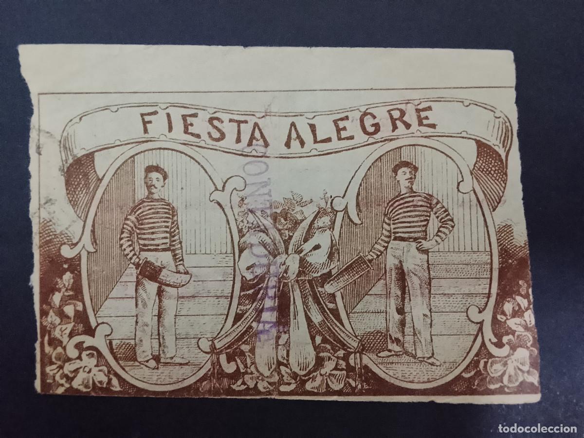 Coleccionismo deportivo: Entrada partido de pelota vasca. Front&oacute;n Fiesta Alegre de Madrid. Gran partido extraordinario 1896