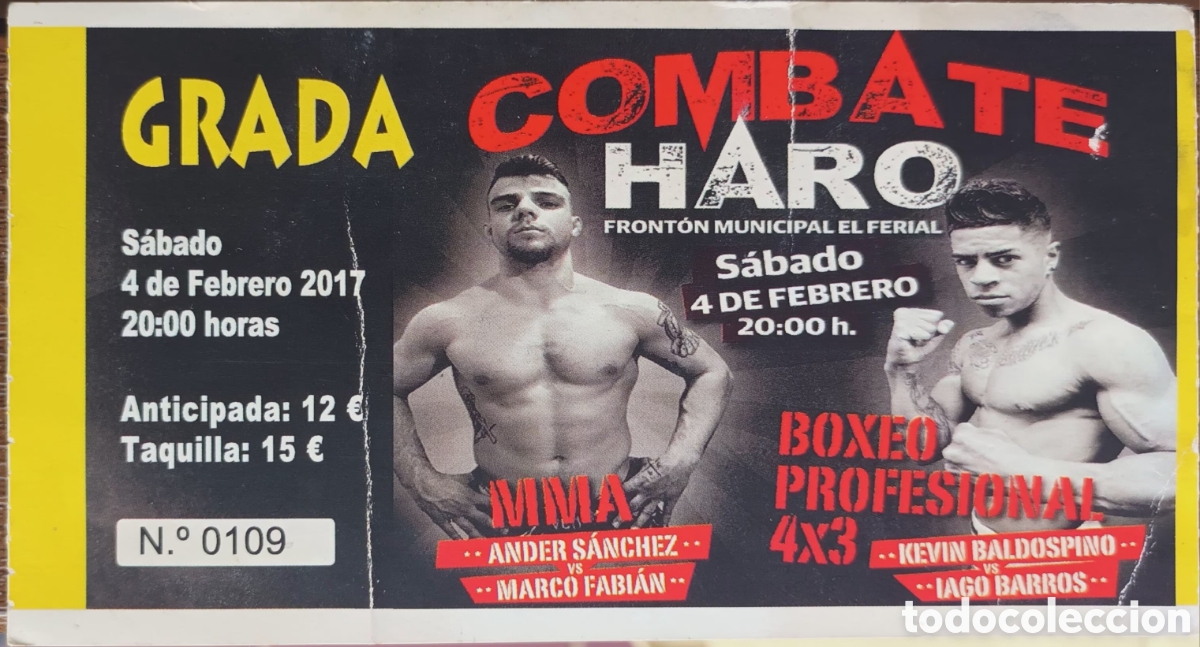 Coleccionismo deportivo: ENTRADA BOXEO PROFESIONAL EN HARO