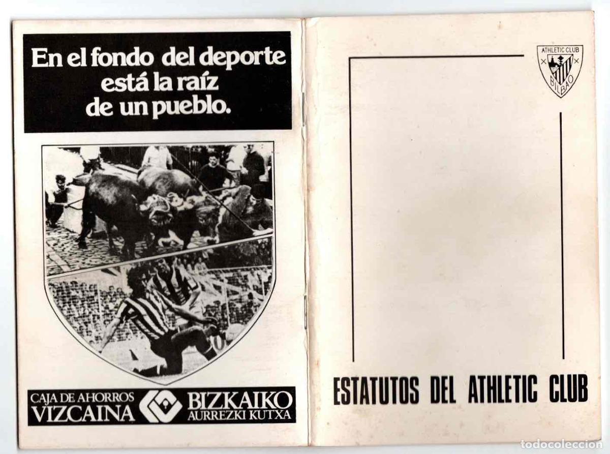 Coleccionismo deportivo: ESTATUTOS DEL ATHLETIC CLUB. BILBAO. A&Ntilde;O 1979