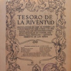 Enciclopedias antiguas: TESORO DE LA JUVENTUD – TOMO XV ANTIGUA ENCICLOPEDIA CULTURA JUVENIL