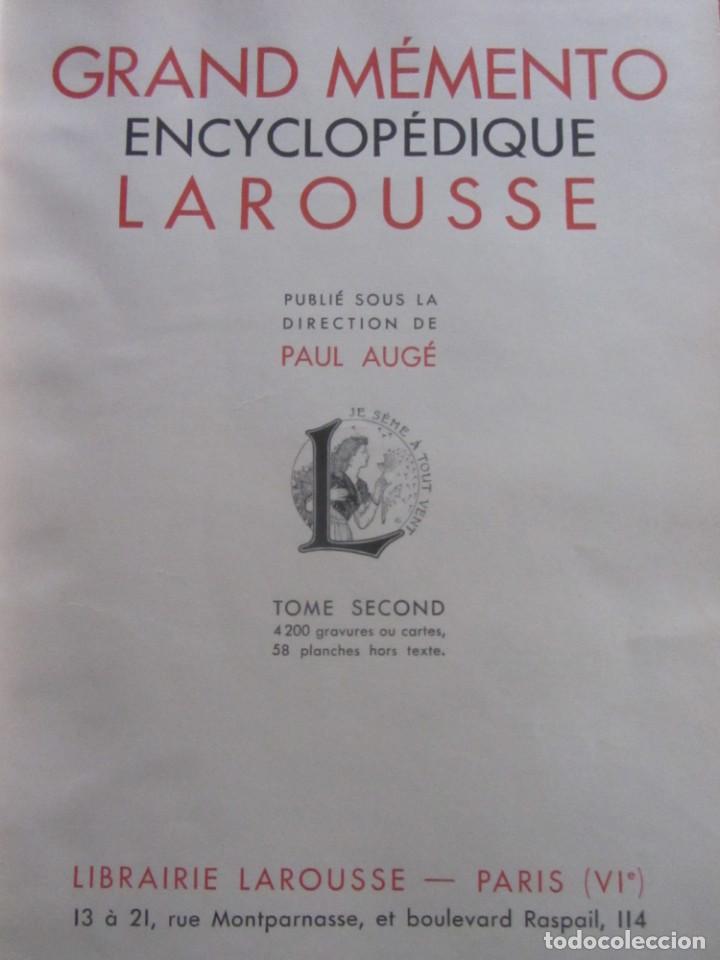 Enciclopedias antiguas: GRAND MEMENTO ENCYCLOPEDIQUE LAROUSSE. 2 VOLÚMENES. 1936 EN FRANCES - Foto 2 - 197161157