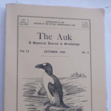 Enciclopedias antiguas: THE AUK VOLUMEN 51 NÚMERO 4 1 DE OCTUBRE DE 1934. Lote 400680599