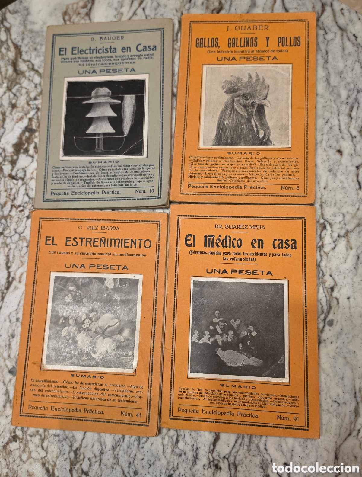 Enciclopedias antiguas: Lote de 4 fasc&iacute;culos antiguos - &rdquo;Peque&ntilde;a Enciclopedia Pr&aacute;ctica&rdquo; - Librer&iacute;a Bergua - A&ntilde;os 20/30