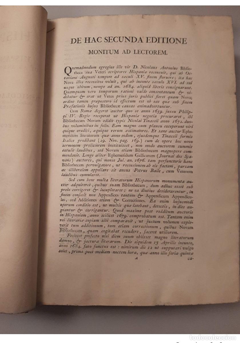 Enciclopedias antiguas: BIBLIOTHECA HISPANA NOVA SIVE HISPANORUM SCRIPTORUM [...] - ANTONIO HISPALENSI, NICOLAS - Foto 4