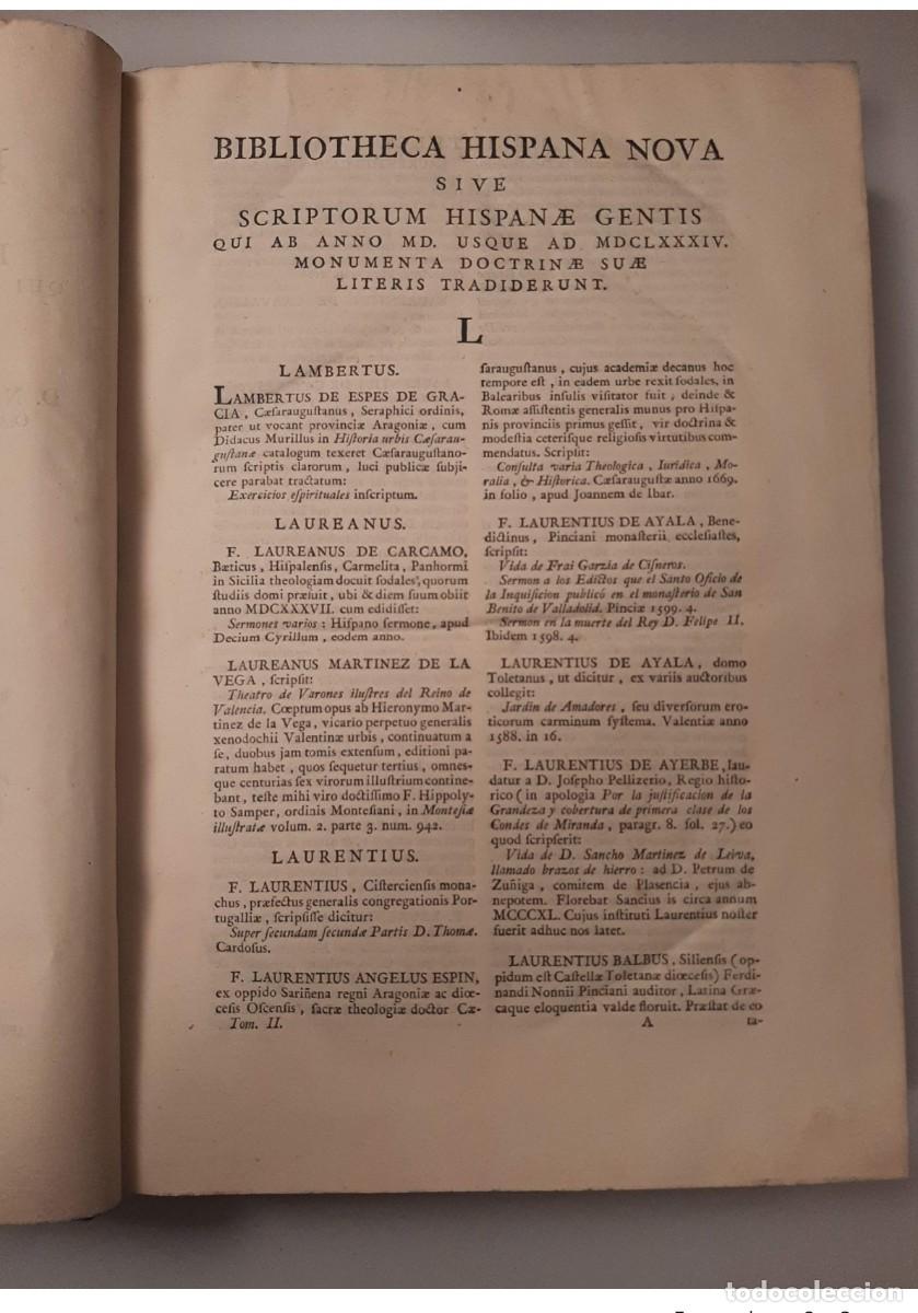 Enciclopedias antiguas: BIBLIOTHECA HISPANA NOVA SIVE HISPANORUM SCRIPTORUM [...] - ANTONIO HISPALENSI, NICOLAS - Foto 8