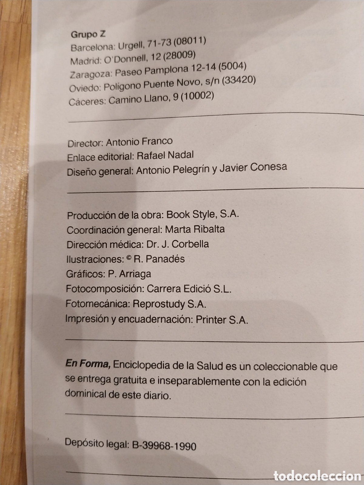 Enciclopedias: 1990-Enciclopedia de la Salud &rdquo;En Forma&rdquo; - Foto 4