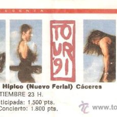 Entradas Antiguas de Conciertos: ENTRADA MECANO-TOUR 91-13 SEPTIEMBRE CACERES. Lote 27066217