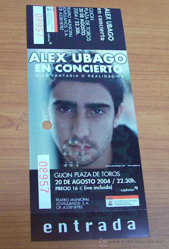 Entradas antiguas de conciertos: ENTRADA CONCIERTO ALEX UBAGO - Foto 1