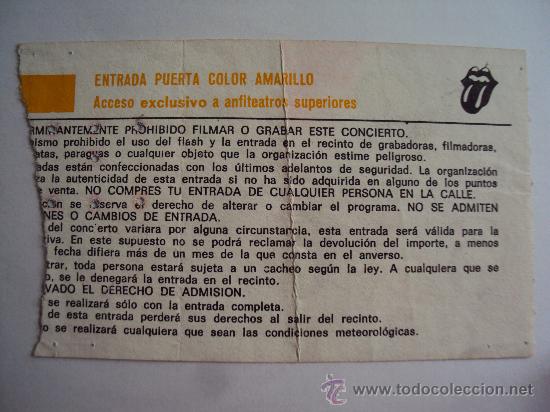 Entradas antiguas de conciertos: The Rolling Stones. 7-7-1982 - Foto 2