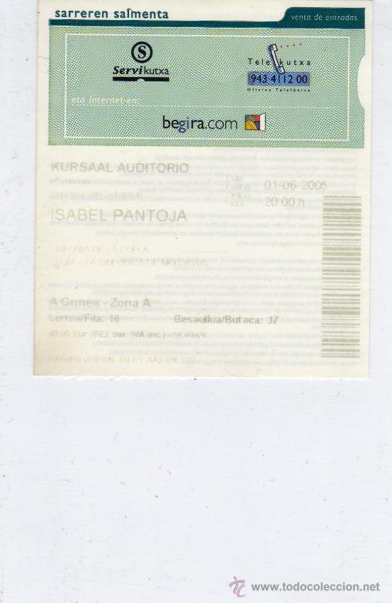 Entradas antiguas de conciertos: Isabel Pantoja - Foto 1