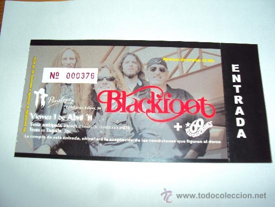 Entradas antiguas de conciertos: BLACKFOOT. 1-4-11. - Foto 1