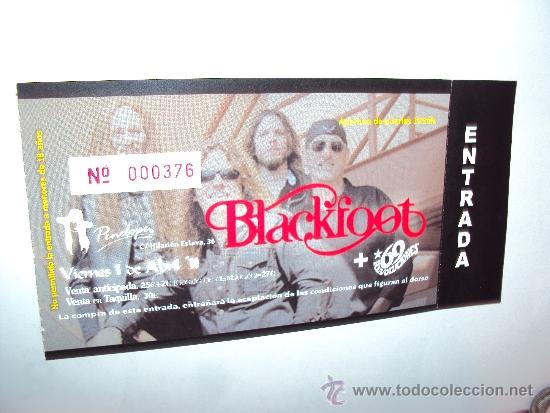 Entradas antiguas de conciertos: BLACKFOOT. 1-4-11. - Foto 2
